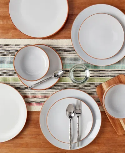 Infuse 12 Pc. Stoneware Dinnerware Set, Service For 4 In White