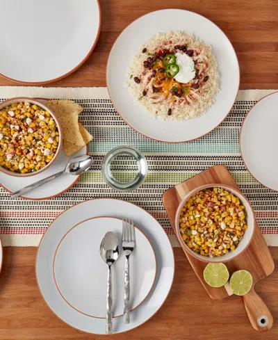 Infuse 12 Pc. Stoneware Dinnerware Set, Service For 4 In White