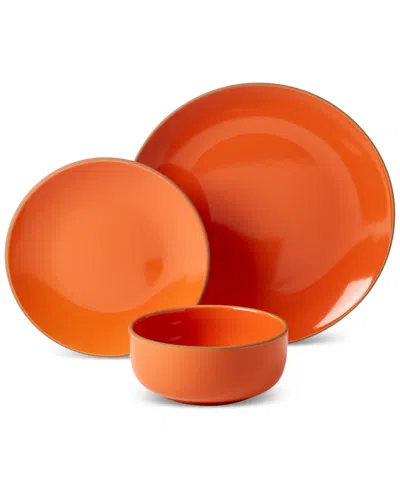 Infuse 12 Pc. Stoneware Dinnerware Set, Service For 4 In Orange