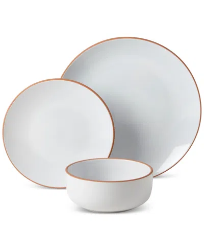 Infuse 12 Pc. Stoneware Dinnerware Set, Service For 4 In White