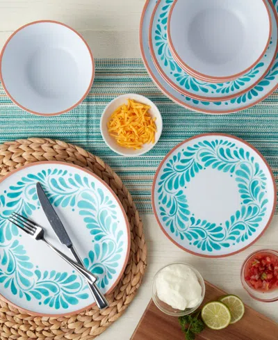 Infuse Melamine 12 Pc. Dinnerware Set, Service For 4 In Blue