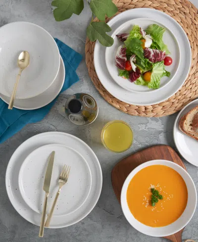 Haven Modern Speckle White 12 Pc. Dinnerware Set, Service For 4 In White