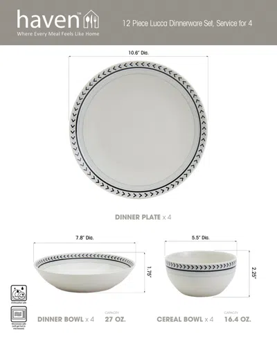 Haven Lucca 12 Pc. Dinnerware Set, Service For 4 In Blue