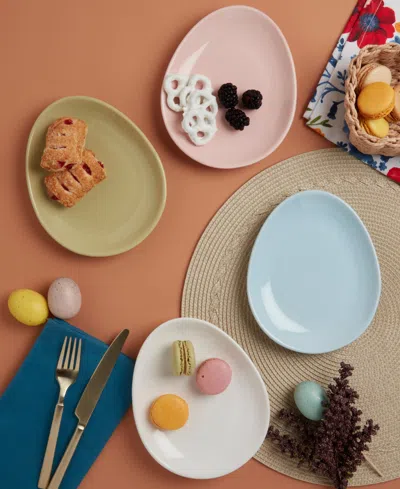 Haven Stoneware Egg Appetizer Plate, Set Of 4 In Multi