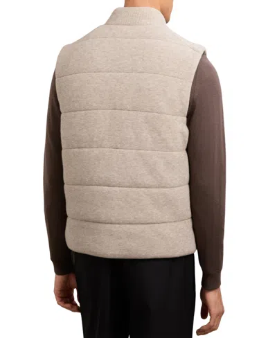 Reiss Otley Sleeveless Zip Through Ribbed Gilet Vest In Brown