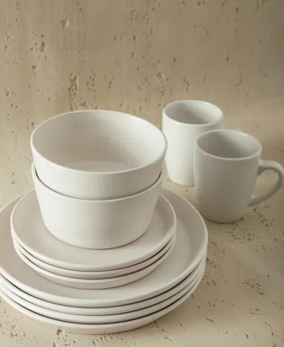 Stone Lain Albie 16-pc. Stoneware Dinnerware Set In White