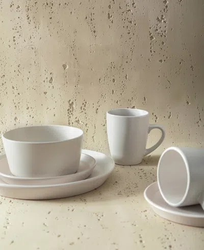 Stone Lain Albie 16-pc. Stoneware Dinnerware Set In White