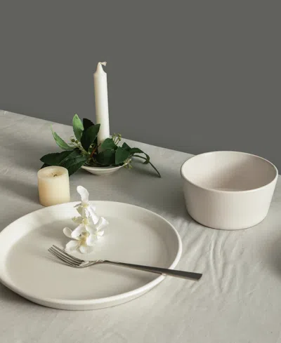 Stone Lain Albie 16-pc. Stoneware Dinnerware Set In White