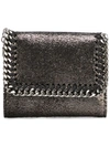 Stella Mccartney Mini Falabella Flap Wallet In Metallic