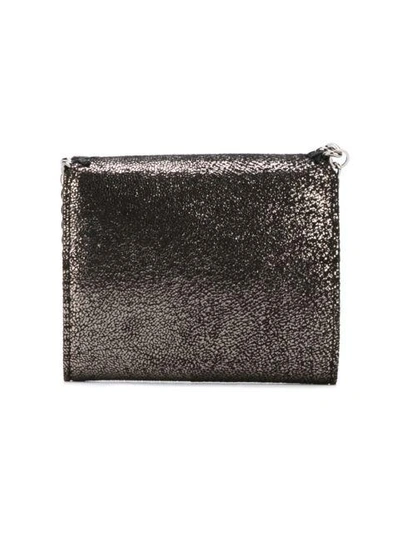 Shop Stella Mccartney Mini Falabella Flap Wallet In Metallic