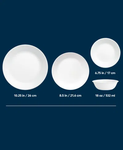 Corelle Shimmering White 32 Pc. Dinnerware Set, Service For 8 In White