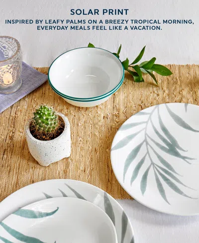Corelle Solar Print 12 Pc. Dinnerware Set, Service For 4 In Blue