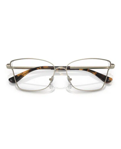 Michael Kors 53mm Rectangle Optical Glasses In Gold