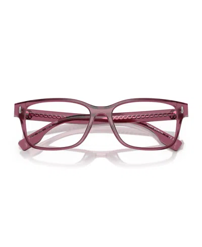 Tory Burch 49mm Rectangular Optical Glasses In Pink