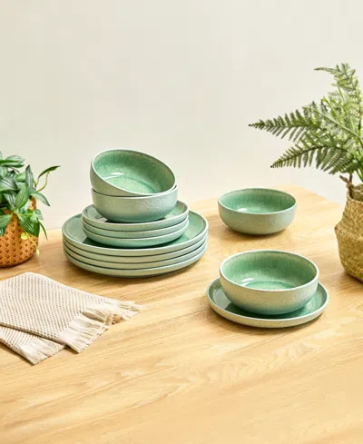 Sango Asher 12-pc. Dinnerware Set, Service For 4 In Green