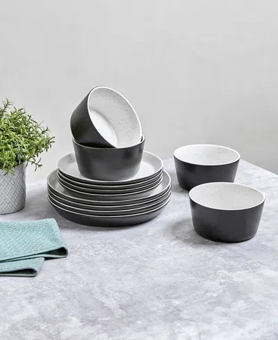 Sango Stockholm 12-pc. Dinnerware Set, Service For 4 In Black