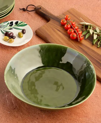 Certified International Verde Stoneware Serving Bowl In Green