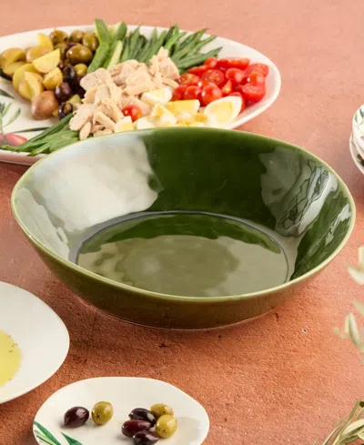 Certified International Verde Stoneware Serving Bowl In Green