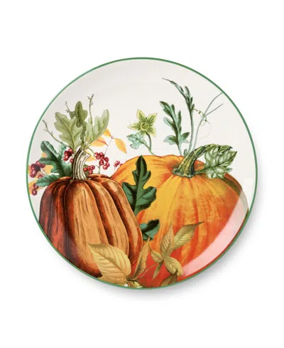 Certified International Harvest Fields 4-pc. Ceramic Dinner Plate In Orange