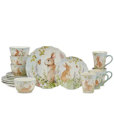 Certified International Easter Meadow 16-pc. Earthenware Dinnerware Set In Gray