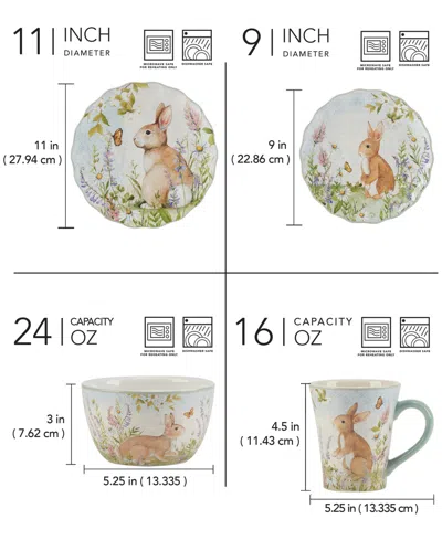 Certified International Easter Meadow 16-pc. Earthenware Dinnerware Set In Gray