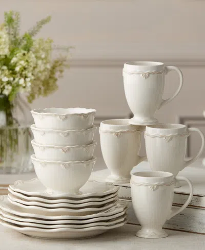 Certified International Heritage Scroll 16-pc. Stoneware Dinnerware Set In White
