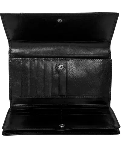 Mancini Pelle D'oro Rfid Secure Quad Fold Wallet In Black