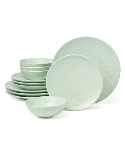Oneida Roseto 12-piece Dinnerware Set In Green