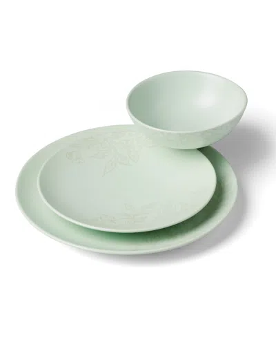 Oneida Roseto 12-piece Dinnerware Set In Green
