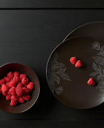 Oneida Roseto 12-piece Dinnerware Set In Black