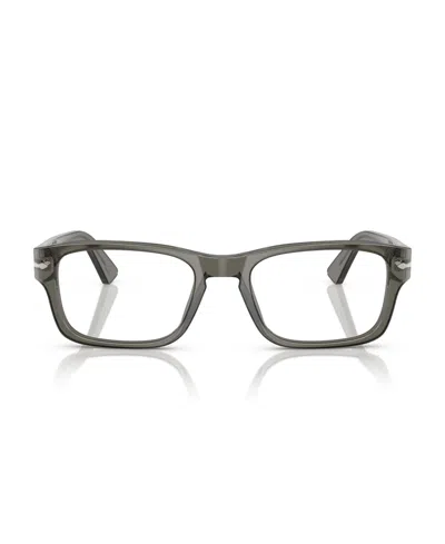 Persol 0po3364v Translucent Grey Acetate Rectangular Eyeglasses In Gray