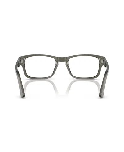 Persol 0po3364v Translucent Grey Acetate Rectangular Eyeglasses In Gray