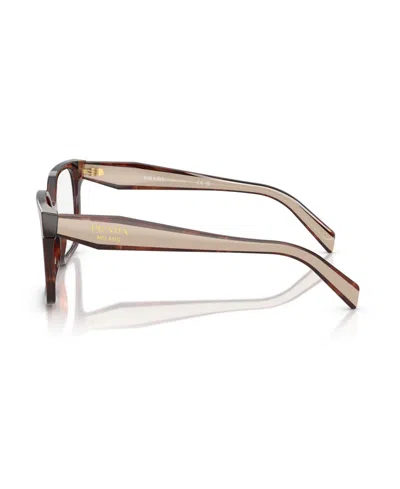 Prada 54mm Rectangle Optical Glasses In Brown