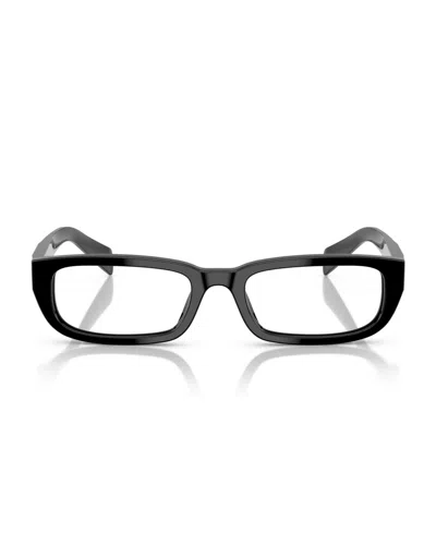 Prada 54mm Rectangle Optical Glasses In Black