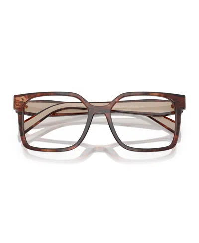 Prada 54mm Rectangle Optical Glasses In Brown