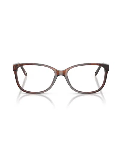 Tiffany & Co 0tf2097 Rectangular Acetate Frame Eyeglasses In Brown