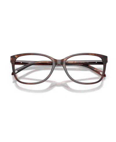 Tiffany & Co 0tf2097 Rectangular Acetate Frame Eyeglasses In Brown