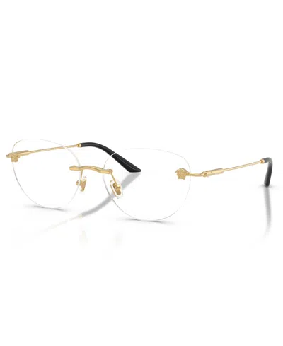 Versace Logo Plain Glasses In Gold