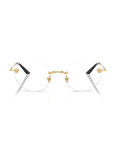 Versace Logo Plain Glasses In Gold