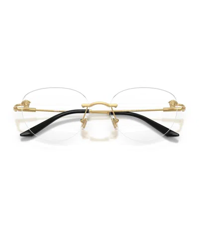 Versace Logo Plain Glasses In Gold