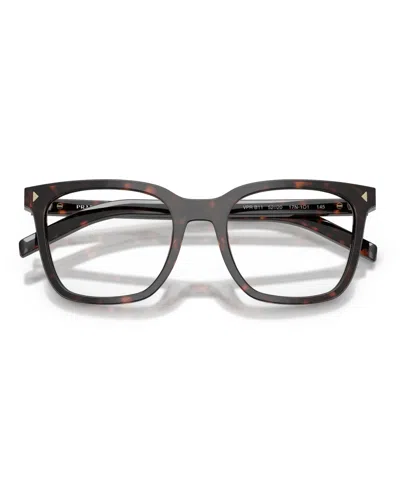 Prada 53mm Rectangle Optical Glasses In Brown