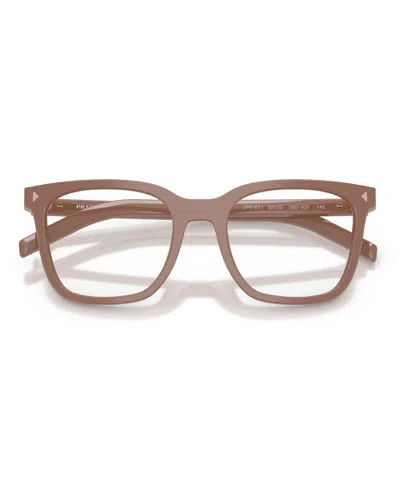Prada 50mm Rectangle Optical Glasses In Brown