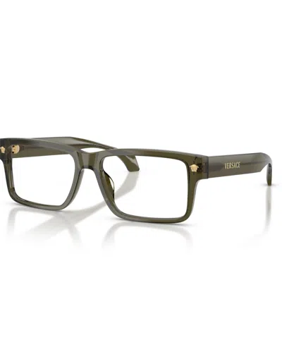 Versace 54mm Rectangle Optical Glasses In Green