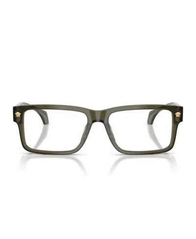 Versace 54mm Rectangle Optical Glasses In Green