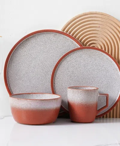 Stone Lain Vince Stoneware 16-piece Dinnerware Set In Red