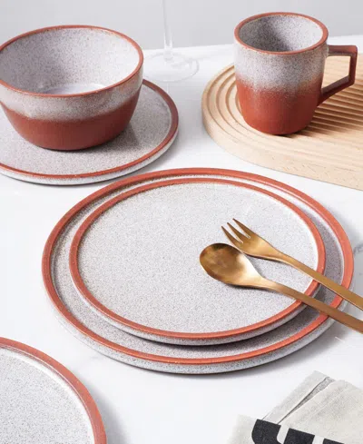 Stone Lain Vince Stoneware 16-piece Dinnerware Set In Red