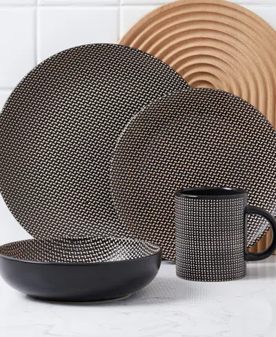 Stone Lain Daisy 32 Pc. Dinnerware Set, Service For 8 In Gray