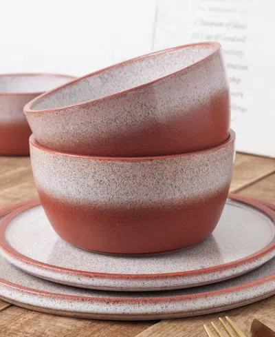 Stone Lain Vince Stoneware 16-piece Dinnerware Set In Red