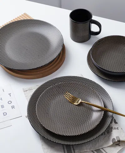 Stone Lain Daisy 32 Pc. Dinnerware Set, Service For 8 In Gray