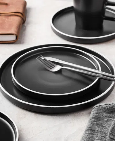 Stone Lain Allison Stoneware 32-piece Dinnerware Set In Black